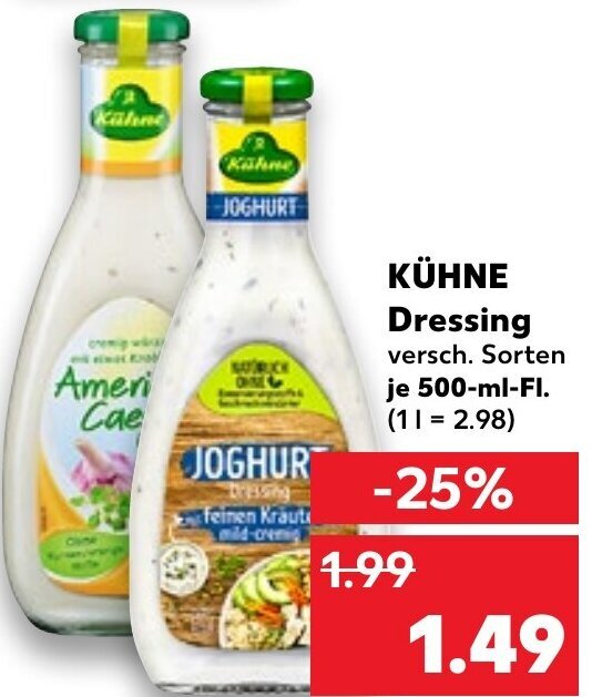 Kühne Dressing 500ml tilbud hos Kaufland
