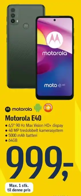 Føtex Motorola moto e40 mobiltelefon tilbud