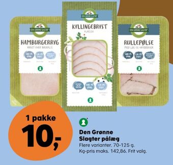 SuperBrugsen Den grønne slagter hamburgerryg tilbud