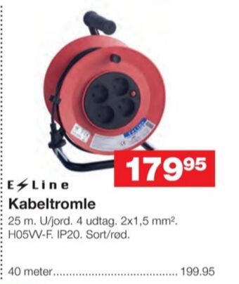 Bauhaus E-line kabeltromle tilbud
