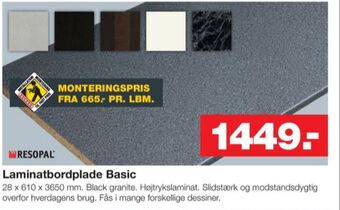 Resopal bordplade