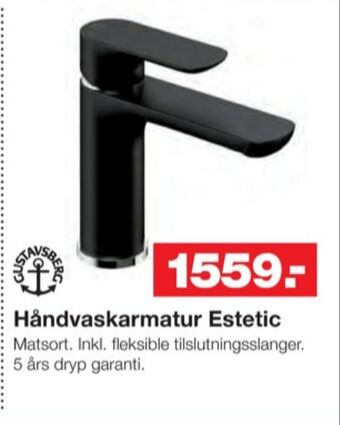 Bauhaus Gustavsberg håndvaskarmatur tilbud