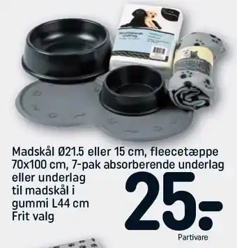 REMA 1000 Madskål, fleecetæppe, absorberede underlag el. underlag til madskål tilbud