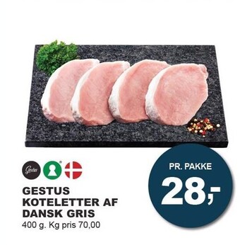 Let-Køb Gestus koteletter af dansk gris tilbud