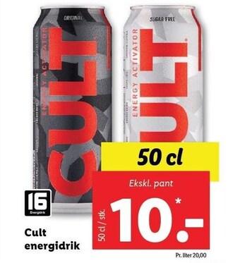 Lidl Cult energidrik tilbud