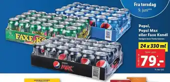 Lidl Pepsi, Pepsi Max el. Faxe Kondi tilbud