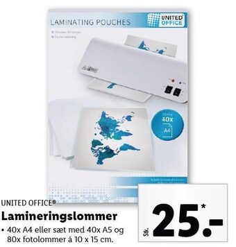 Lidl Lamineringslommer tilbud