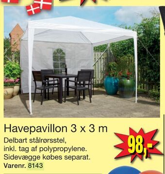 Harald Nyborg Havepavillon 3 x 3 m tilbud