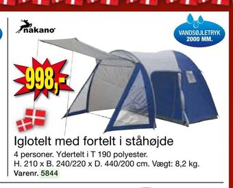 Harald Nyborg Iglotelt med fortelt i ståhøjde tilbud