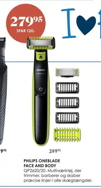 Matas Philips oneblade face and body tilbud