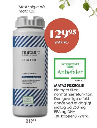 Matas Matas fiskeolie tilbud