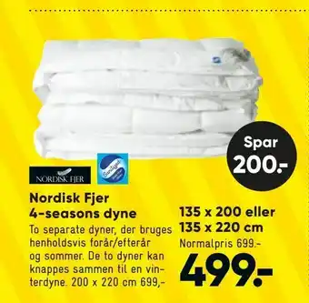 Bilka Nordisk Fjer 4-seasons dyne tilbud
