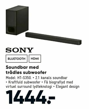 Soundbar med trådløs subwoofer