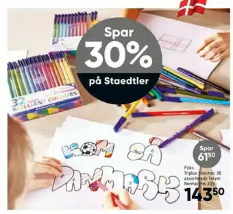Bilka Triplus fineliner, 36 assorterede farver tilbud