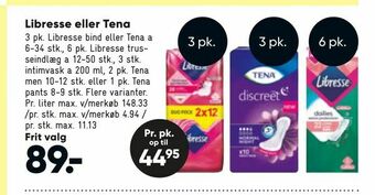 Bilka Libresse eller Tena tilbud