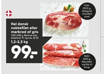 Bilka Hel dansk nakkefilet eller mørbrad af gris tilbud