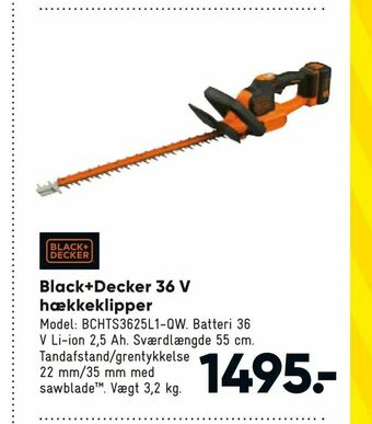 Bilka Black+Decker 36 V hækkeklipper tilbud