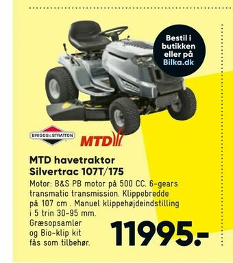 Bilka MTD havetraktor Silvertrac 107T/175 tilbud