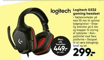 Bilka Logitech G332 gaming headset tilbud