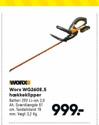 Bilka Worx WG260E.5 hækkeklipper tilbud