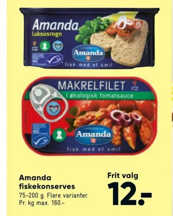 Bilka Amanda fiskekonserves tilbud