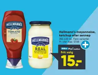 Bilka Hellmann's mayonnaise, ketchup eller sennep tilbud
