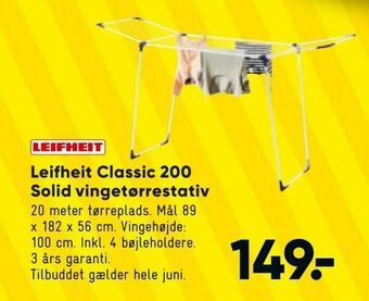 Bilka Leifheit Classic 200 Solid vingetørrestativ tilbud