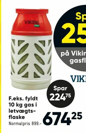 Bilka Fyldt 10 kg gas i letvægtsflaske tilbud