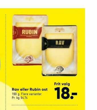 Bilka Rav eller Rubin ost tilbud