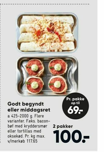 Bilka Godt begyndt eller middagsret tilbud