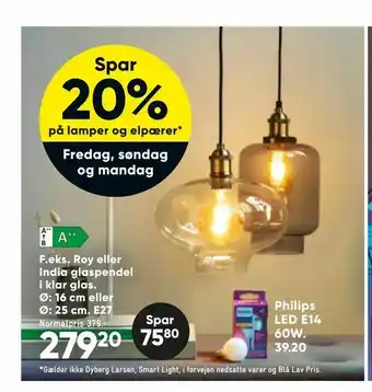 Roy eller India glaspendel i klar glas