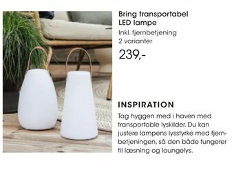 Bilka Bring transportabel LED lampe tilbud