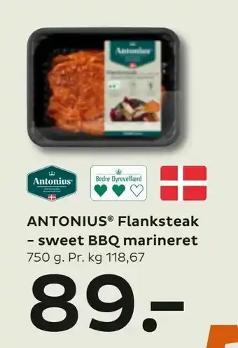 Bilka ANTONIUS® Flanksteak - sweet BBQ marineret tilbud