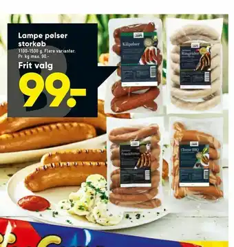 Bilka Lampe pølser storkøb tilbud