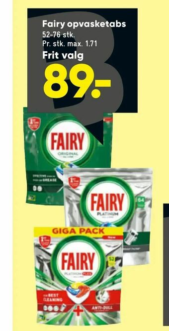 Bilka Fairy opvasketabs tilbud