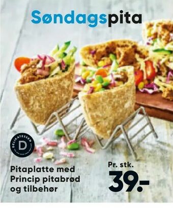 Bilka Pitaplatte med Princip pitabrød og tilbehør tilbud