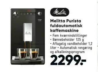 Bilka Melitta Purista fuldautomatisk kaffemaskine tilbud