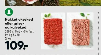 Bilka Hakket oksekød eller grise og kalvekød tilbud