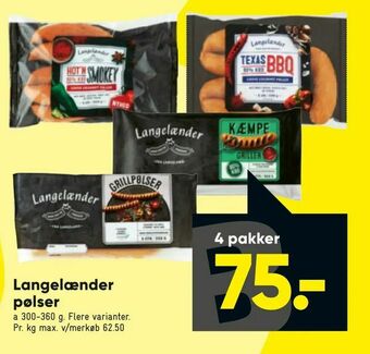 Bilka Langelænder pølser tilbud