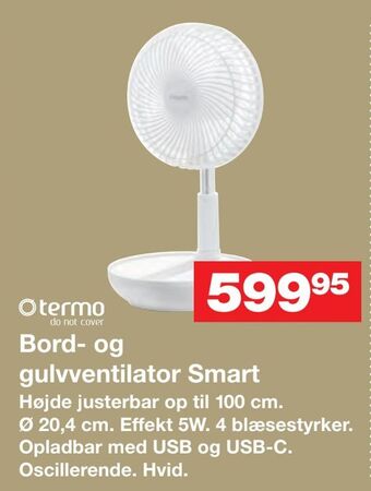 Bauhaus Bord- og gulvventilator Smart tilbud
