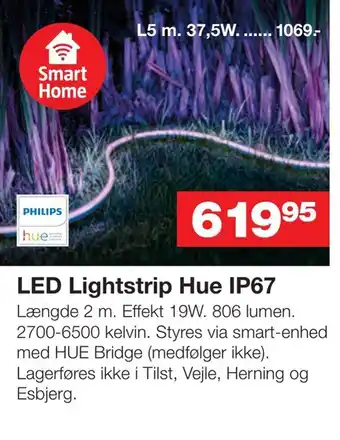Bauhaus LED Lightstrip Hue IP67 tilbud