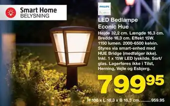 Bauhaus LED Bedlampe Econic Hue tilbud