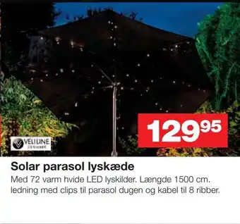 Bauhaus Solar parasol lyskæde tilbud