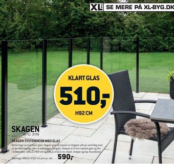 XL-BYG Skagen systemhegn med glas tilbud