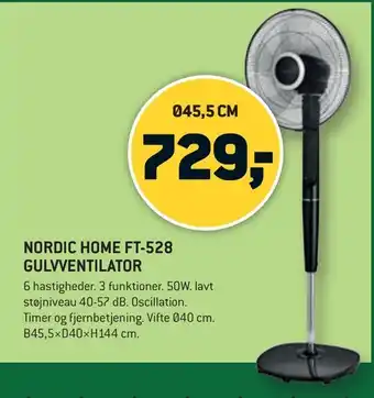 XL-BYG Nordic home ft-528 gulvventilator tilbud
