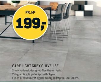 Gare light grey gulvflise