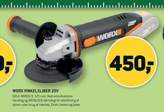 Worx vinkelsliber 20v