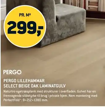XL-BYG Pergo lillehammar select beige oak laminatgulv tilbud