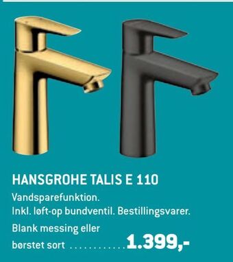 XL-BYG Hansgrohe talis e 110 tilbud