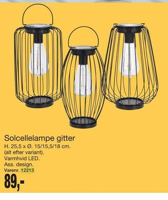 Solcellelampe gitter